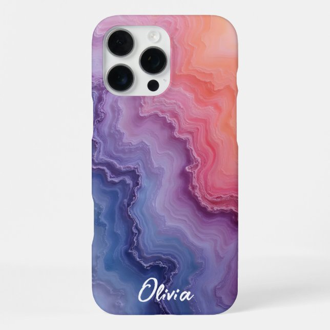 Agate Texture in Sunrise Colours iPhone Case (Back)