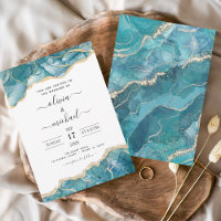 Agate Turquoise Teal Gold Wedding