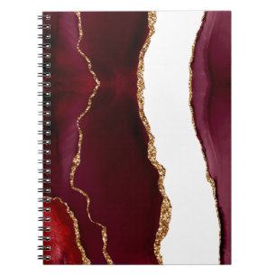 Agate wine list and gold notebook