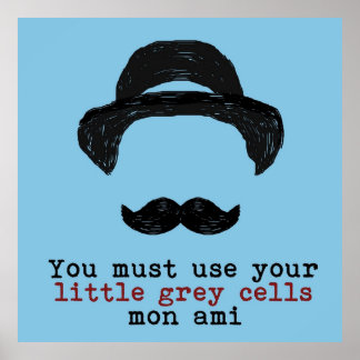 Agatha Christie Hercule Poirot  Little Grey Cells Poster