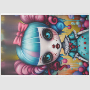 Agatha Creepy Doll Halloween Decoupage Tissue Paper