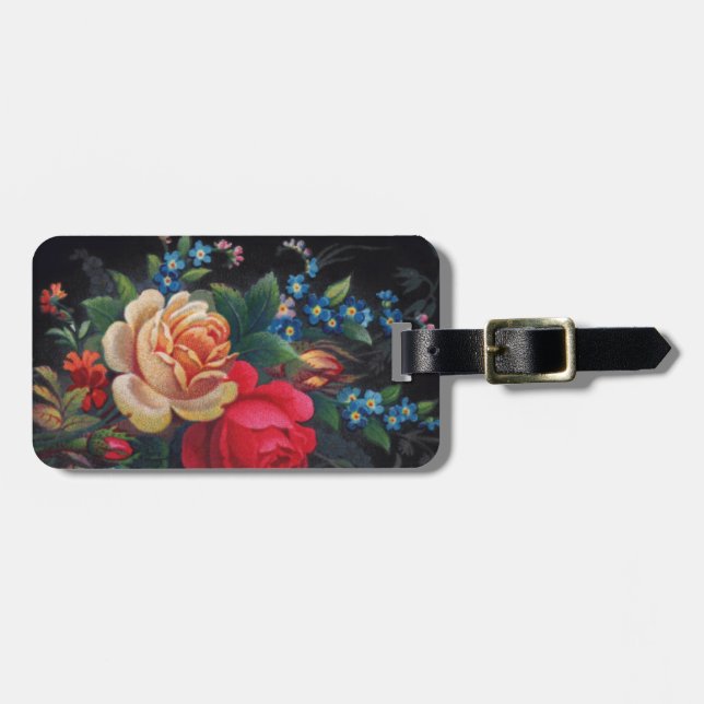Agatha Victorian Bouquet Luggage Tag (Front Horizontal)