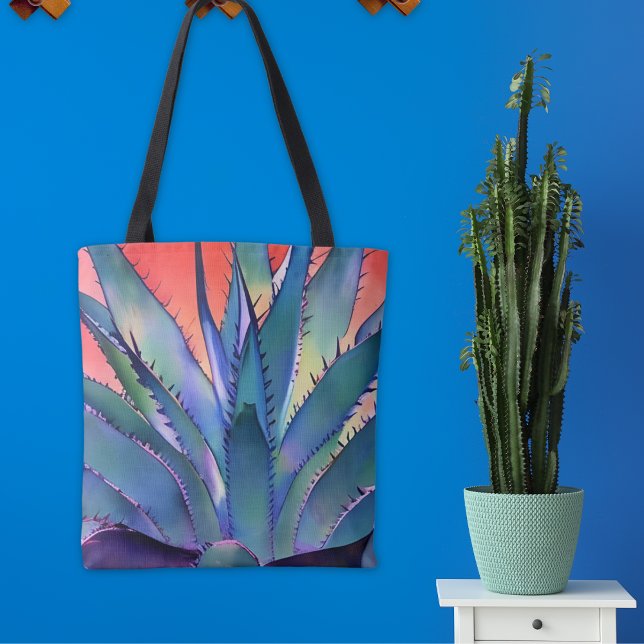 Agave at Sunset Tote Bag (Bold, colorful and customizable, too! Click "Personalize this Template" to add a name or text.)