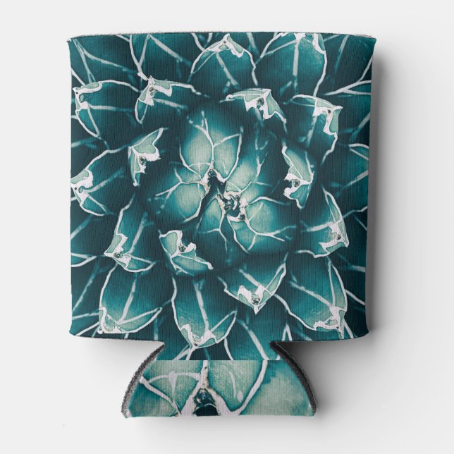 Agave cactus, abstract blue nature can cooler (Front)