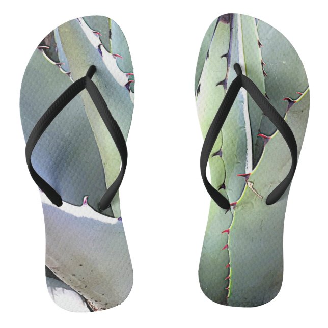 Agave Plant Succulent Blue Cacti Tequila Desert Flip Flops (Footbed)