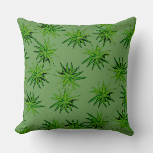 Agave Rosette- Cactus Green Throw Pillow