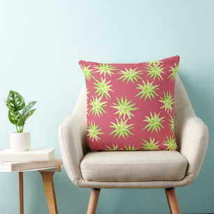 Agave Rosette- Dragonfruit Throw Pillow