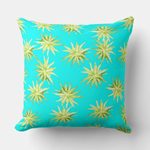 Agave Rosette- Turquoise Throw Pillow