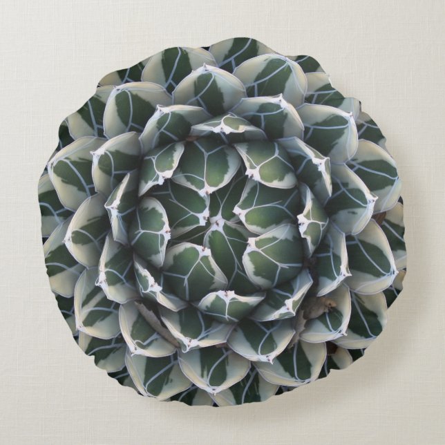 Agave round throw pillow, cotton (16") cushion (Back)