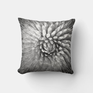 Agave Spikes Southwest Black and White B&W Square Cushion
