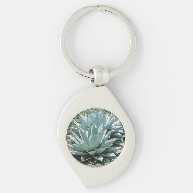 Agave Succulent Plant Cactus Green sage Key Ring (Front)