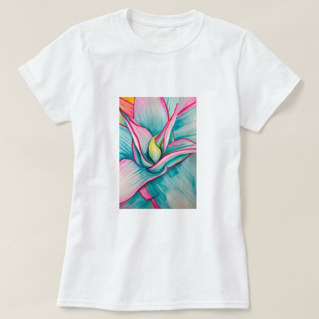 Agave watercolor succulent fine art T-Shirt (Design Front)