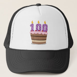 Age 100 on Birthday Cake Trucker Hat