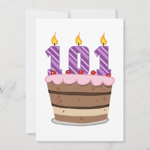 Age 101 on Birthday Cake Card