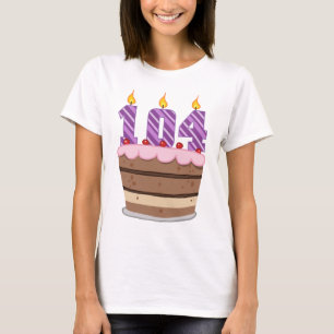 Age 104 on Birthday Cake T-Shirt
