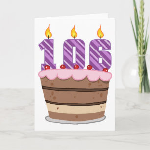 Age 106 on Birthday Cake Card