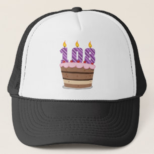 Age 108 on Birthday Cake Trucker Hat