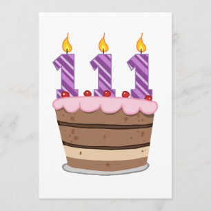 Age 111 on Birthday Cake Card