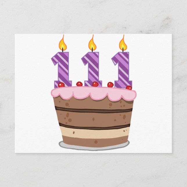 Age 111 on Birthday Cake Postcard (Front)