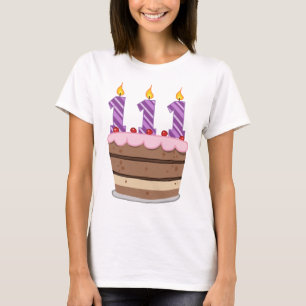 Age 111 on Birthday Cake T-Shirt