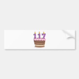 Age 117 on  Birthday Cake Bumper Sticker