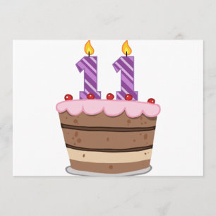 Age 11 on Birthday Cake Card