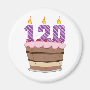 Age 120 on Birthday Cake Magnet