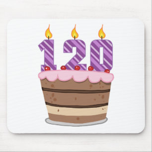 Age 120 on Birthday Cake Mouse Mat