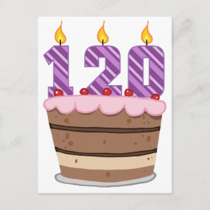 Age 120 on Birthday Cake Postcard