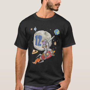 Age 12 Outer Space Astronaut 12Th Birthday Party T-Shirt