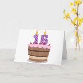 Age 16 on Birthday Cake Card (Yellow Flower)