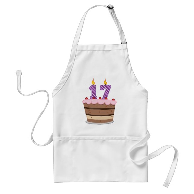 Age 17 on Birthday Cake Standard Apron (Front)
