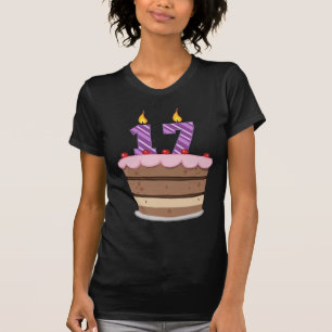 Age 17 on Birthday Cake T-Shirt