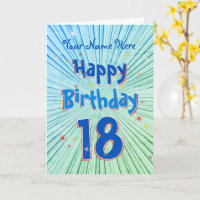 Age 18 Fun 3D Blue Chill editable 18th Birthday