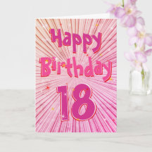 Age 18 Fun 3D Pink Candy 18th Birthday Card