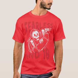Age 18 Year Birth Skeleton Bone Skating Skate Skat T-Shirt