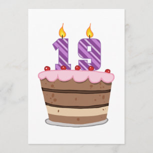 Age 19 on Birthday Cake Card