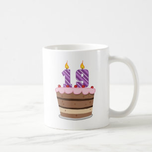 Age 19 on Birthday Cake Coffee Mug