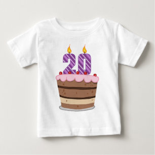 Age 20 on Birthday Cake Baby T-Shirt