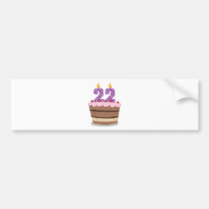 Age 22 on Birthday Cake Bumper Sticker