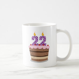 Age 22 on Birthday Cake Coffee Mug