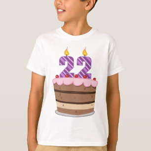 Age 22 on Birthday Cake T-Shirt