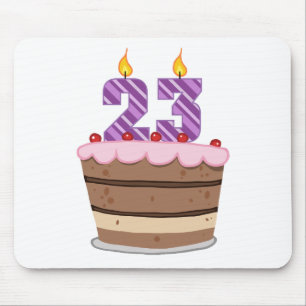 Age 23 on Birthday Cake Mouse Mat