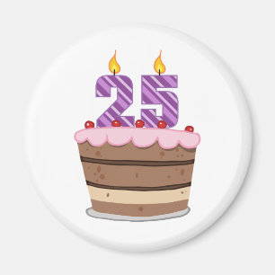 Age 25 on Birthday Cake Magnet