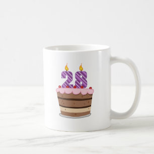 Age 28 on Birthday Cake Coffee Mug