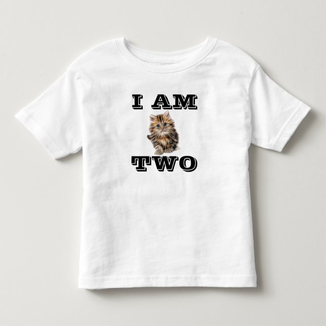 AGE 2 (TWO) CAT KITTEN KIDS T-SHIRTS (Front)