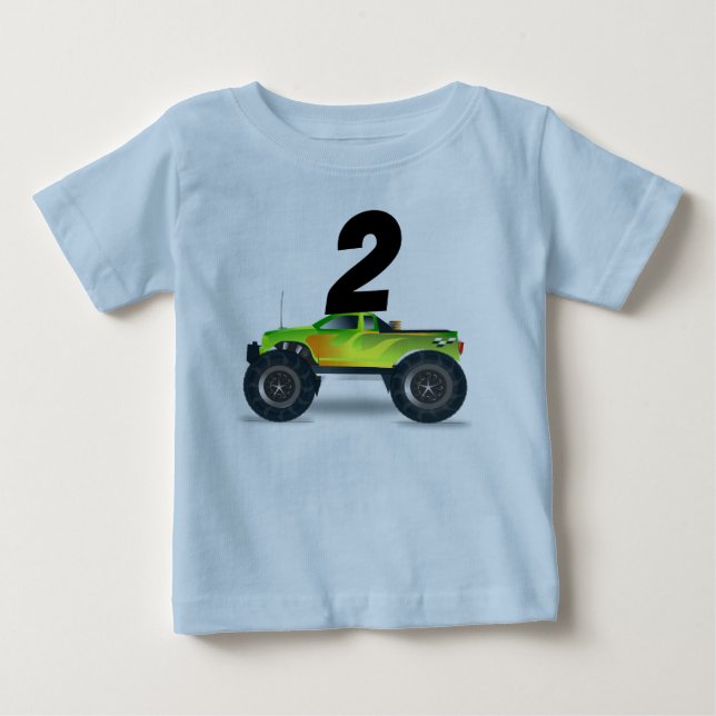 AGE 2 TWO MONSTER TRUCK T-SHIRT (Front)