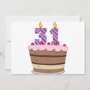 Age 31 on Birthday Cake Card
