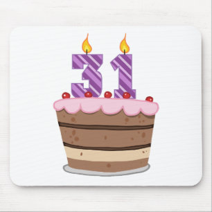 Age 31 on Birthday Cake Mouse Mat