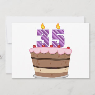 Age 35 on Birthday Cake Card